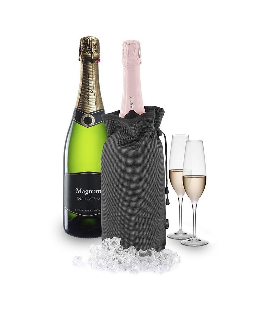 Pulltex Kühltasche Schaumwein XL für Magnum 1,5L schwarz/grau