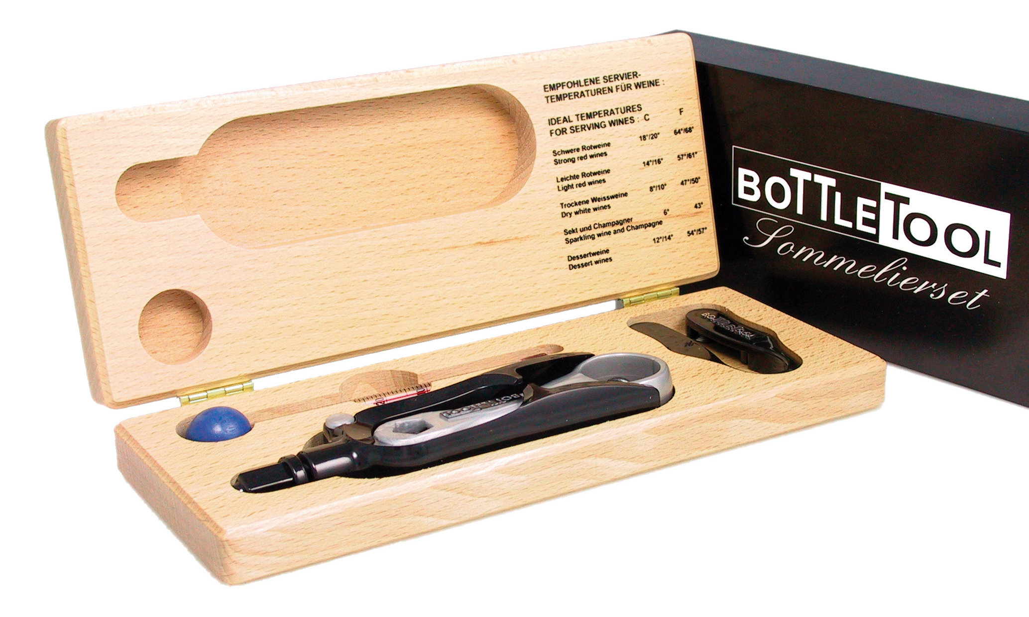 BottleTool Sommelierset, schwarz/silber