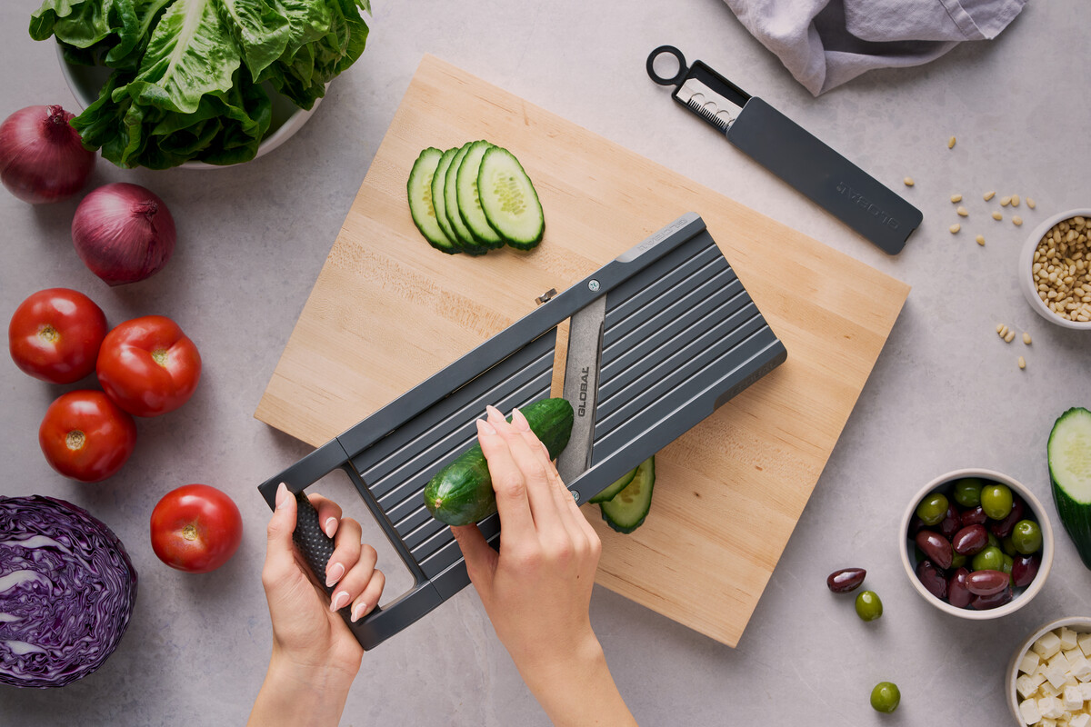 GLOBAL Mandoline GSL-95/BC – Premium Gemüsehobel 95 mm