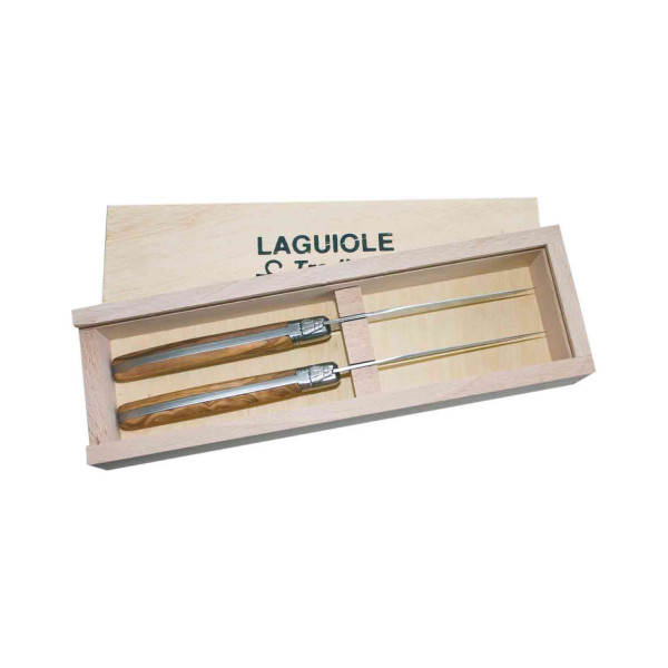 Laguiole 2 Steakmesser, Olive in